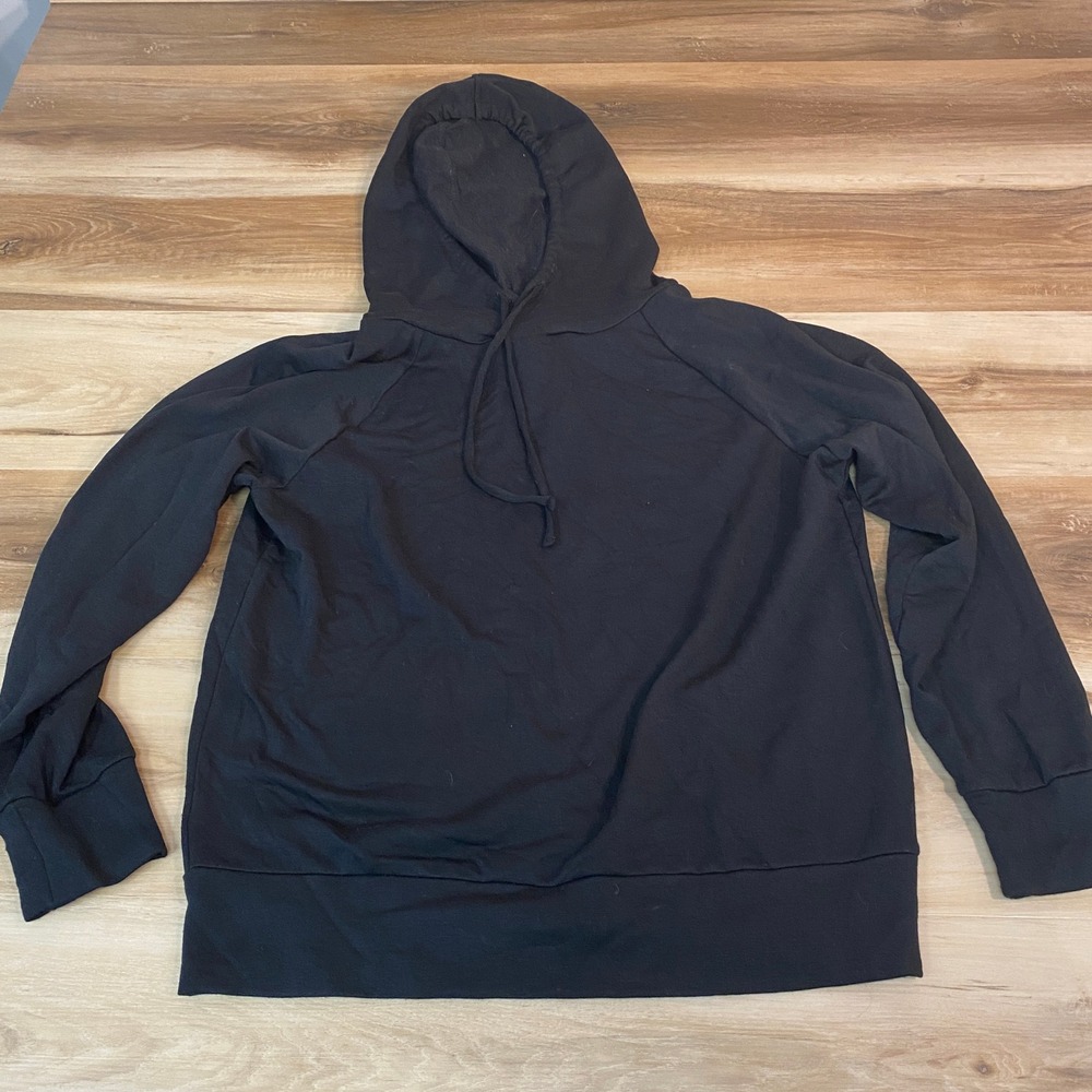 Eddie Bauer Womens Black Hoodie Sweatshirt Medium Pullover Cozy Super Soft